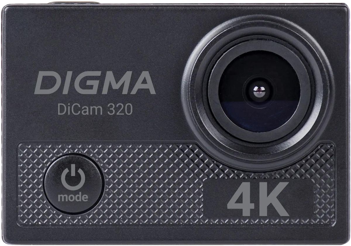 Экшн-камера Digma DiCam 320 4K,  WiFi,  черный [dc320]